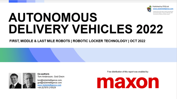 Market Report: Autonomous Delivery Vehicles / Last Mile Robotics 2022 - Styleintelligence