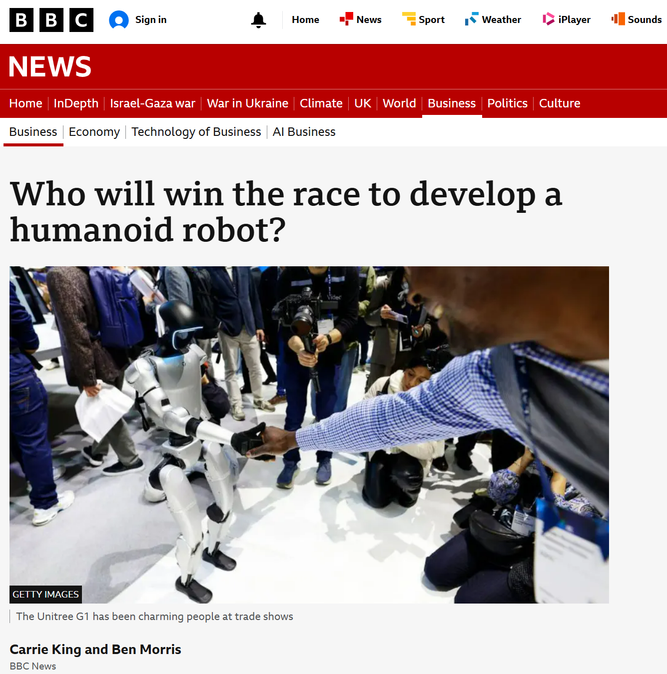 BBC interviewed STIQ on Humanoids