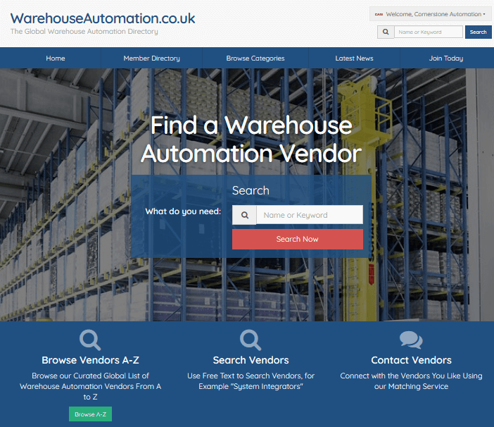 NEW Online Directory for the Warehouse Automation ecosystem