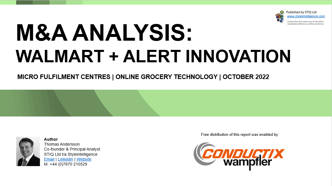 Mini Report: M&A Analysis: Walmart + Alert Innovation October 2022 - STIQ Ltd (t/a Styleintelligence)