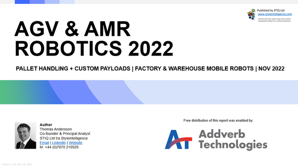 Market Report: AGV & AMR Robotics 2022 - Styleintelligence