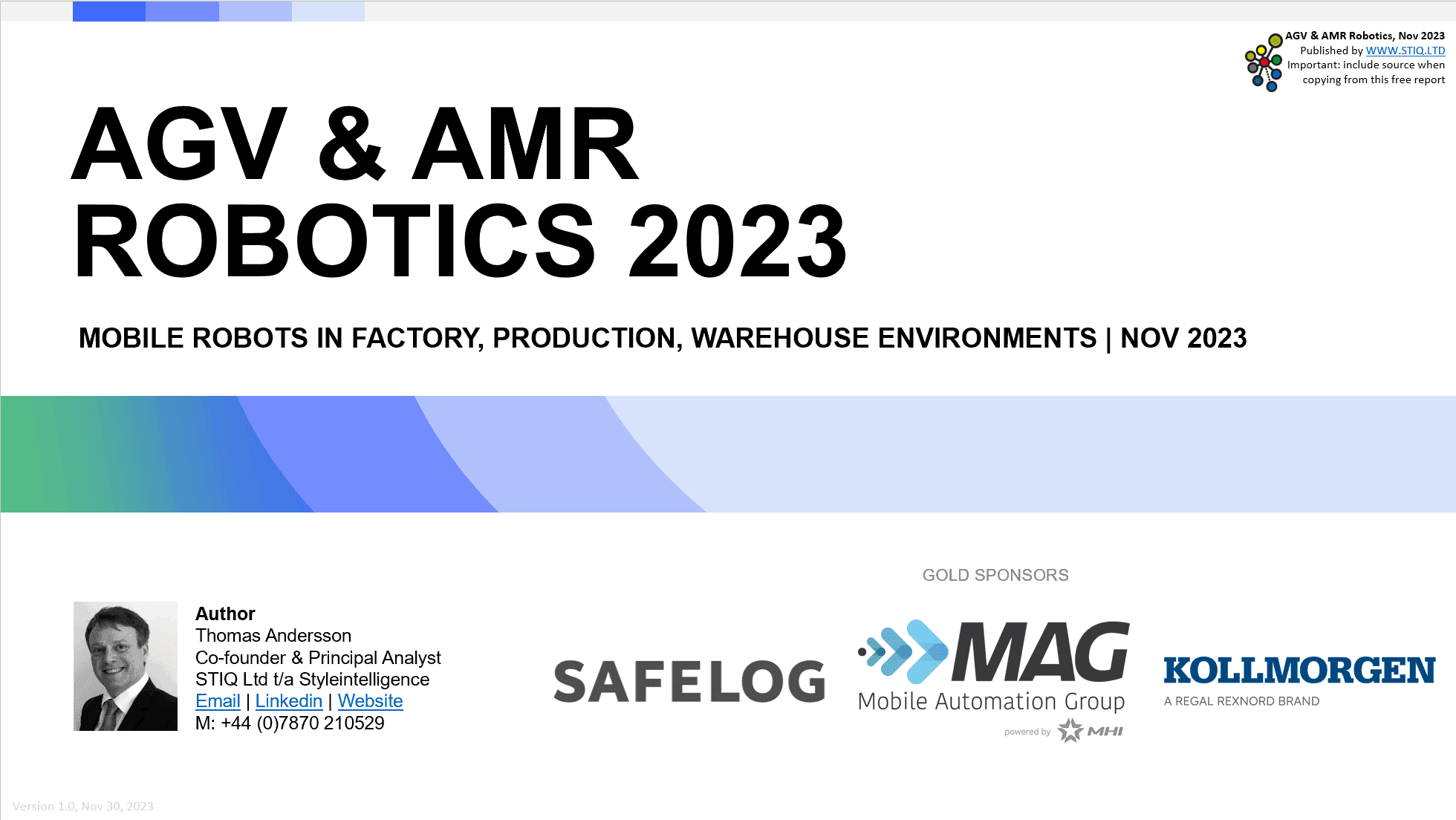 Market Report: AGV & AMR Robotics 2023 - STIQ Ltd (t/a Styleintelligence)