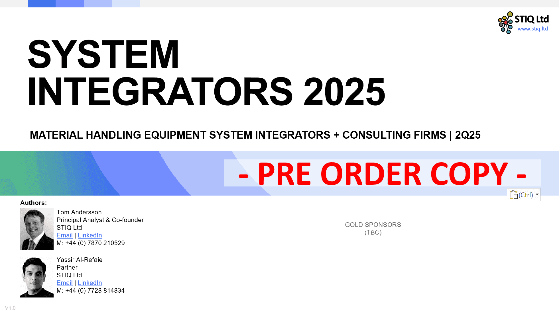 Market Report: System Integrators 2025 (PRE-ORDER) - STIQ Ltd (t/a Styleintelligence)